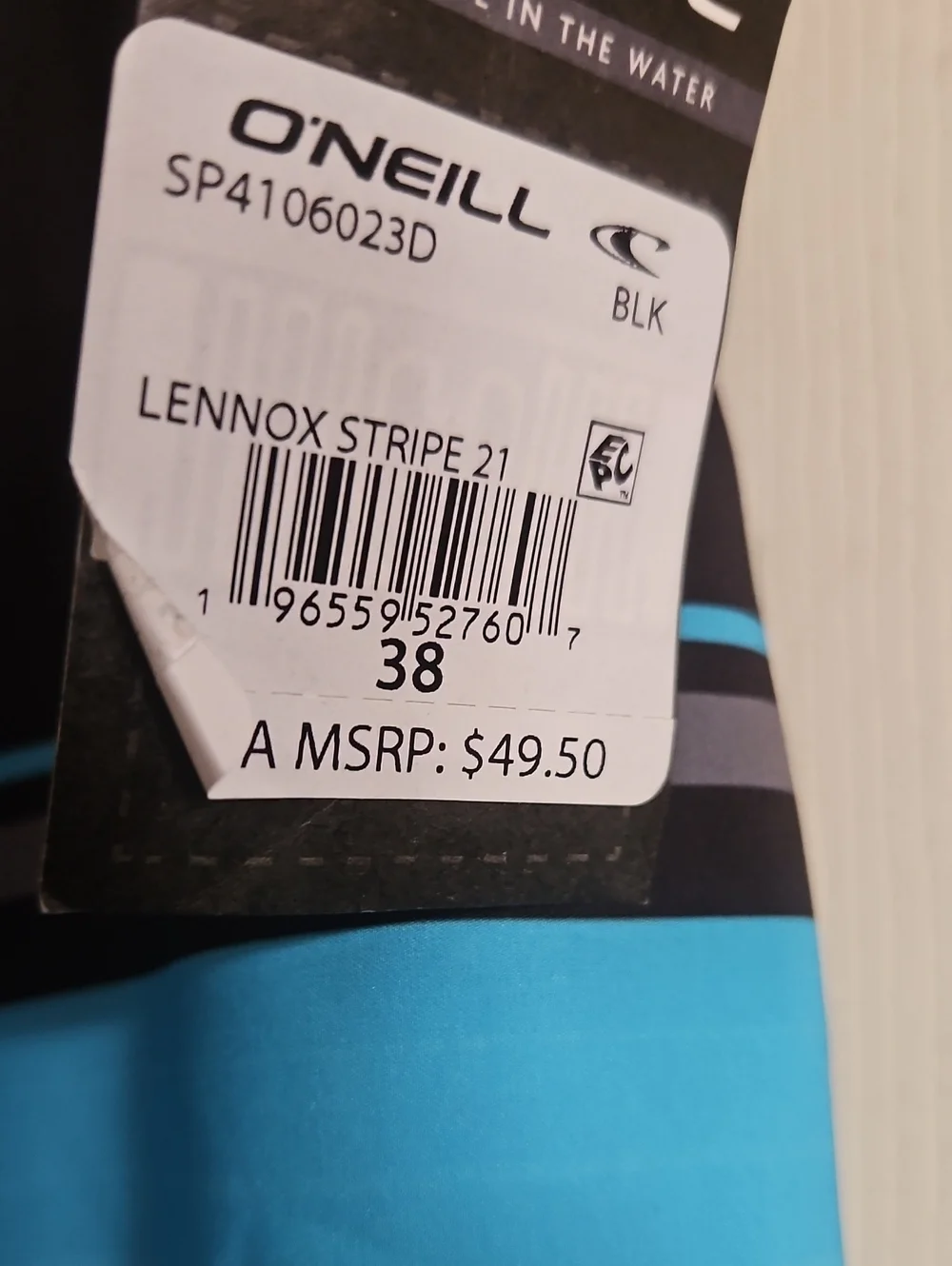 O'Neill Men's Lennox Stripe Quick-Drying 21 in. Boardshort: BLUE/GRAY NWT: SZ 38